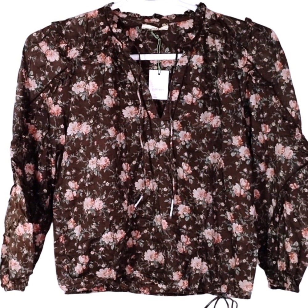 American Eagle Outfitters Womens Top Sz Medium Floral Peasant Blouse